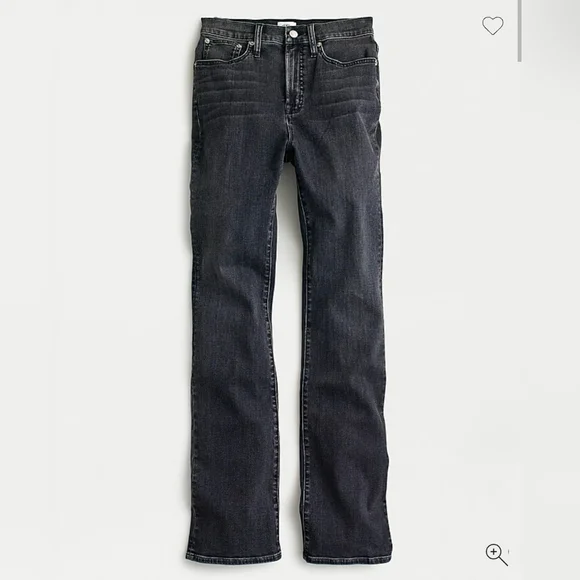 ❤️ J CREW HIGH RISE CURVY FULL LENGTH DEMI BOOT BOOTCUT JEANS, WASHED BLACK, 6 - Picture 2 of 12